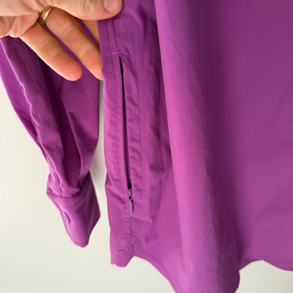 Athleta women's Oversized Poplin Button Down Shirt Purple XS‎ - Picture 6 of 8